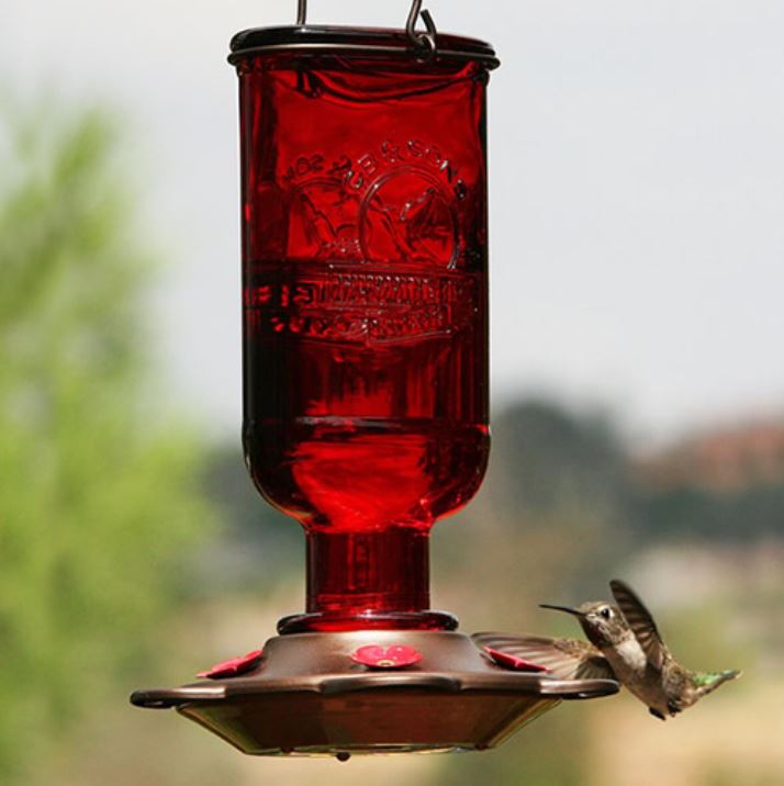 Antique Glass Bottle shaped feeder